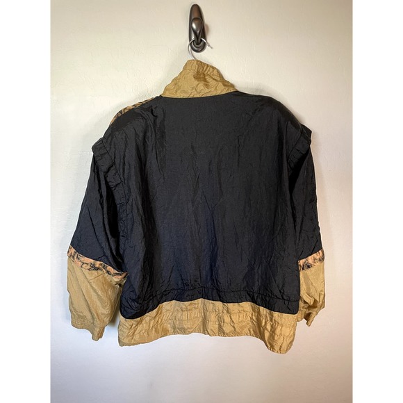 Active Stuff | VINTAGE 90s Gold and Black Windbreaker Jacket Size Medium - Picture 6 of 7